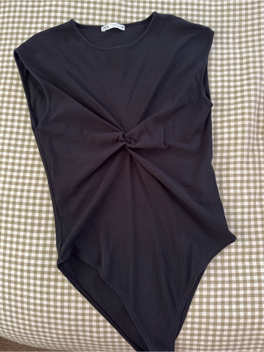 Zara Black Twist-Front Bodysuit - Black